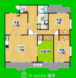 福岡県福岡市早良区室見4【マンション】の間取り