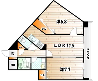 フィオレンティーナ【12階】の間取り