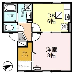 アイビースクエアー A【1階】の間取り