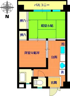 下川サンリバーマンション【3階】の間取り