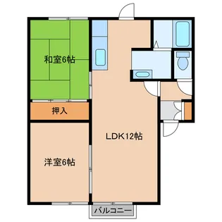 ラクール美原【2階】の間取り