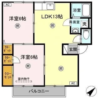 サンヨーク C棟【2階】の間取り