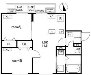 Lares East(ラレースイースト)【2階】の間取り