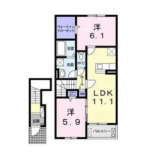 千葉県茂原市中の島町【アパート】の間取り