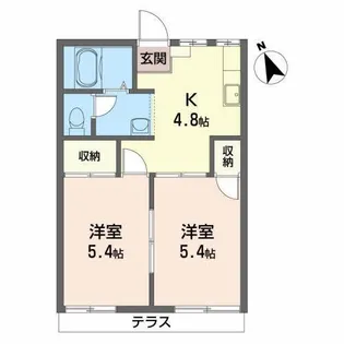 タウニィ若宮【1階】の間取り