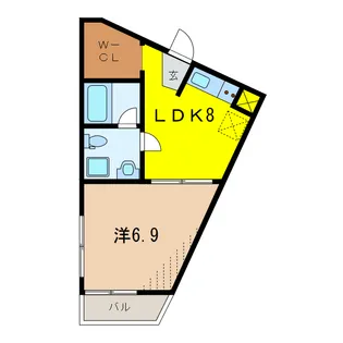 1LDKの間取り画像