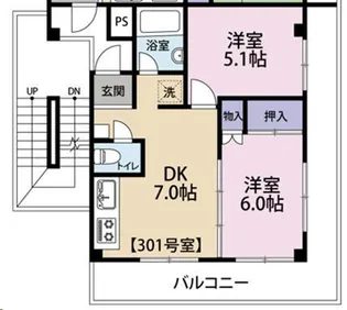 メゾンド中浦和【3階】の間取り
