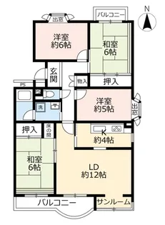 UR神宮東パークハイツ【6階】の間取り