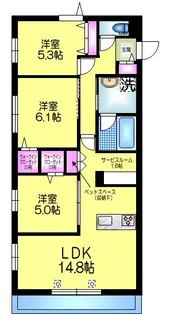 3SLDKの間取り画像
