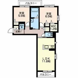 ソサイティー鵯島【2階】の間取り