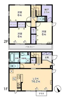 山梨県甲府市上石田4【一戸建】の間取り