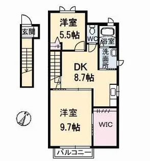 サンマリン A棟【2階】の間取り