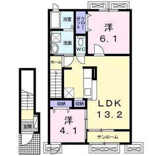 サン・クラール【2階】の間取り
