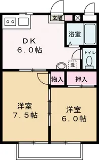 シティー堂山B【1階】の間取り