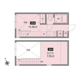 チトフナアパートメント【2階】の間取り