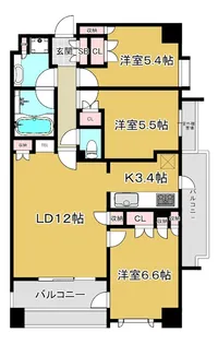 プランヴェール南浦和【9階】の間取り