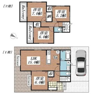 神奈川県厚木市三田1【一戸建】の間取り