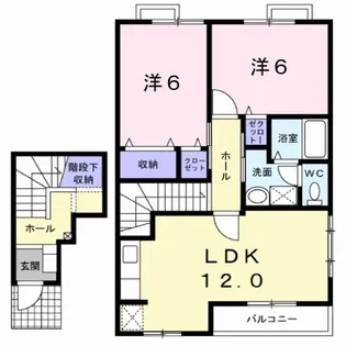 福島県郡山市富久山町福原字陣場【アパート】の間取り
