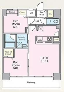 LUXENA+PAWS南行徳(ラグゼナプラス パウズ南行徳)【9階】の間取り