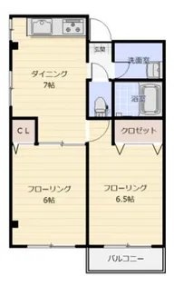 サンマンションアサヒ【2階】の間取り