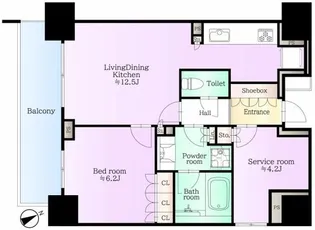 東京都港区六本木3【マンション】の間取り