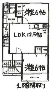 アメッセ鴨島【1階】の間取り