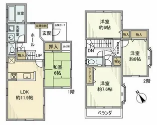 埼玉県蕨市塚越7【一戸建】の間取り