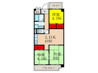 メゾンドボヌール【1階】の間取り
