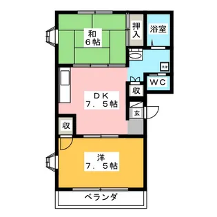 サンハイムA棟【2階】の間取り