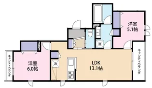 グラース等々力【4階】の間取り