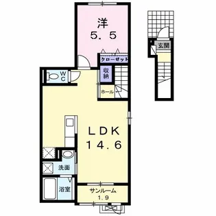 ラ・ジュネス【2階】の間取り