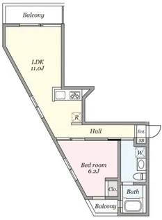 グランドハウス中目黒【3階】の間取り