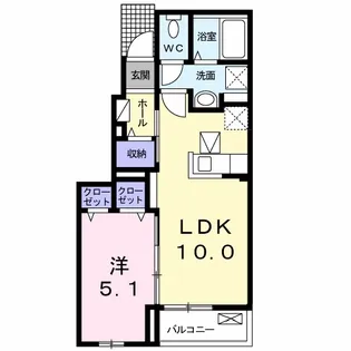 イープルコート【1階】の間取り