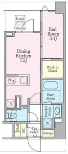 グランリビオ芝大門【7階】の間取り