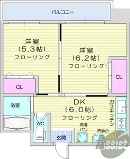 リッツコート宮町【3階】の間取り