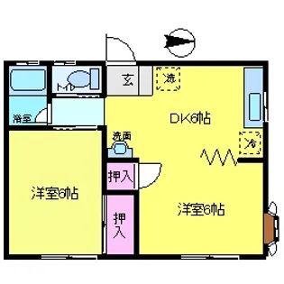 リェゾン井草【1階】の間取り