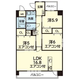ピュアIII大津【8階】の間取り