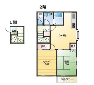 旭ルーミー成田35号館【2階】の間取り