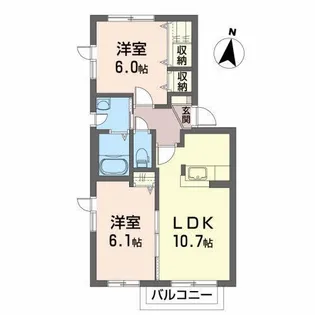 ロイヤルハイツ N【2階】の間取り