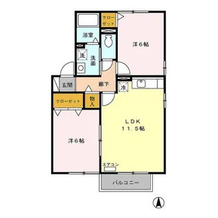 メナー B【2階】の間取り