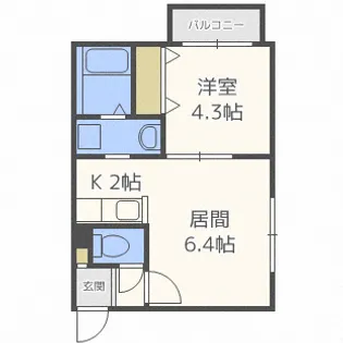 フォートレス真駒内【2階】の間取り