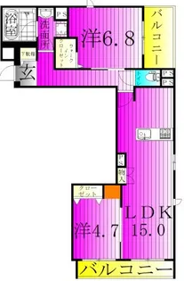 ヴィクトワール南流山【6階】の間取り