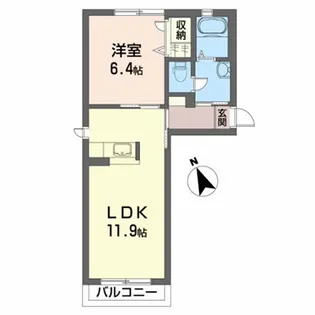 コンフォータブルB【1階】の間取り