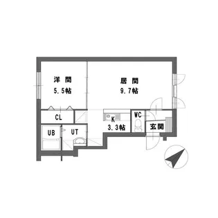 グランメール西町北B【2階】の間取り
