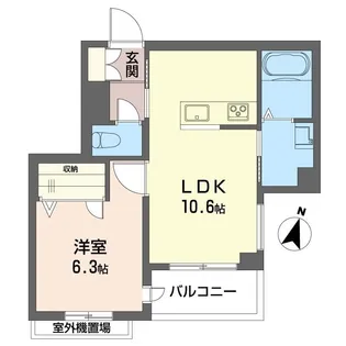 クレスティークI 102号室【1階】の間取り