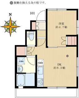 アリエール文京千石【1階】の間取り