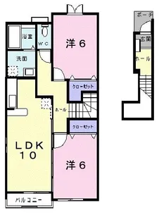 エスポワールB【2階】の間取り