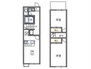 レオパレス東豊中【1階】の間取り