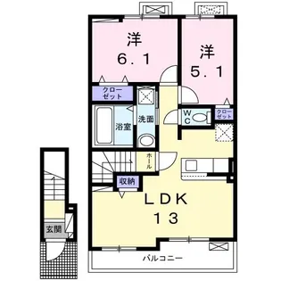 EASTIII(イーストIII【2階】の間取り