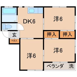 ハイツ向陽2号棟【1階】の間取り